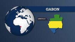 Earth Sphere Map and Gabon Country Map with National Flag Stock Footage