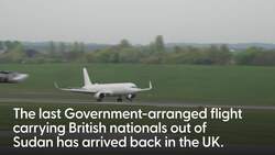 Sudan evacuees arrive back in UK on last Government-arranged flight News Clip