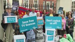 TV licence fee protest News Clip