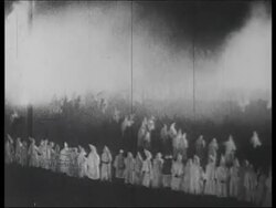 Scenes from cross burning by the Ku Klux Klan, recruiting Klan members, 1927 Stock Footage