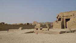 Interior of Dendera temple or Temple of Hathor. Egypt. Dendera, Denderah, is a small town in Egypt. Dendera Temple complex, one of the best-preserved temple sites from ancient Upper Egypt. Stock Footage