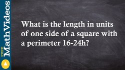 ACT SAT Prep Learn how to determine the length of a square given the perimeter Instructional Video