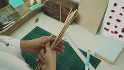 Artist prepare paper for making art and craft product Stock Footage