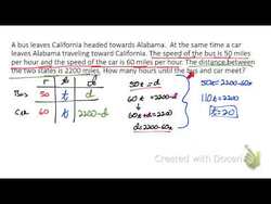 Systems of Equations Word Problems 2 (Motion problems - Distance Rate Time) Instructional Video