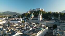 Mozart's City from the Sky: Salzburg's Austrian Grandeur Stock Footage