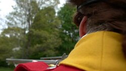 British Revolutionary War soldier fires musket Stock Footage