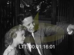 Jaguar Owner, boat trip, children put on an outdoors play, cricket, sailing 1950s Stock Footage