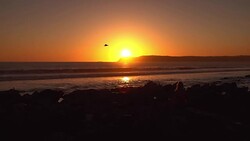 Practicing yoga at the sunset in slow motion 250fps Stock Footage