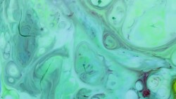 Acrylic texture with green marbling background Stock Footage