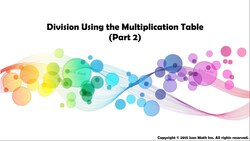 Division Using the Multiplication Table (Part 2) Instructional Video