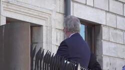 Gerry Adams interacts with the public during a break in his libel case News Clip