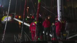 CLEAN : Bestaven celebrates win at finish of Vendee Globe yacht race News Clip