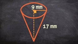 How to find the surface area of a cone flipped upside down Instructional Video