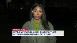 NYPD: Knife-wielding man shot by officer after he called 911 to report a theft News Clip