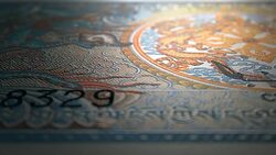 1 Bhutan Ngultrum Reverse  Micro Displacement Close Up Macro Stock Footage