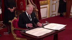 King Charles frustrated during document signing News Clip