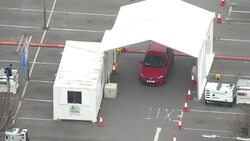 Aerials of Wembley Ikea coronavirus testing site News Clip