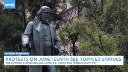U.S. Protesters Mark Juneteenth With Toppled Confederate Statues News Clip