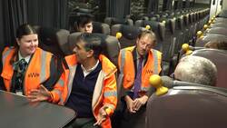 Rishi Sunak meets apprentices during visit to GWR train maintenance depot in Penzance News Clip