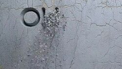 old-age pension word carved in a grey stone wall Stock Footage