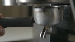 Coffee espresso machine close up slowmotion, 4K DCI PRORES HQ Stock Footage