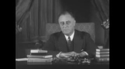 Pres. Franklin Roosevelt's first fireside chat urges confidence in banks and lists steps taken to ease fear News Clip