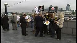 Demonstrations against expansion of congestion zone Stock Footage