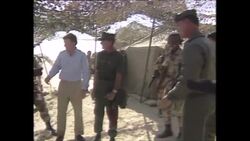 Dan Quayle meeting US Marines in Eastern Saudi Arabia News Clip