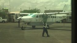 Flying Kenya to Juba, South Sudan Stock Footage