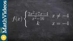 Evaluate the limit of a piecewise function with a hole Instructional Video