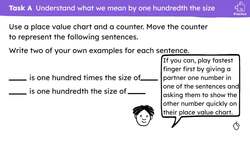 Describe and represent hundredths as a decimal number Instructional Video