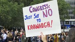 “Say No to Kavanaugh” – Protesters demand congress vote No to Kavanaugh - NYC Stock Footage