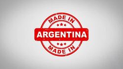 Made In ARGENTINA Signed Stamping Text Wooden Stamp Animation. Red Ink on Clean White Paper Surface Background with Green matte Background Included. Stock Footage