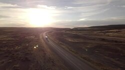 Aerial Drone Footage of Semi-Trucks Rolling Down the Highway Stock Footage
