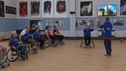 Ed Davey warms up for conference speech with a game of wheelchair basketball News Clip