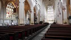 England, Bath Abbey - nave Stock Footage