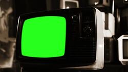 Old Tv Green Screen. Close-Up. Sepia Toned. Stock Footage