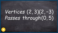 Write the equation of a hyperbola given vertices and point Instructional Video