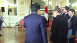 CLEAN : Nicolas Sarkozy meets Shinzo Abe ahead of emperor's enthronement News Clip