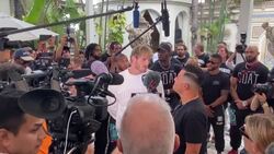 CLEAN : Mayweather and Paul face off in Miami Beach ahead of exhibition bout News Clip