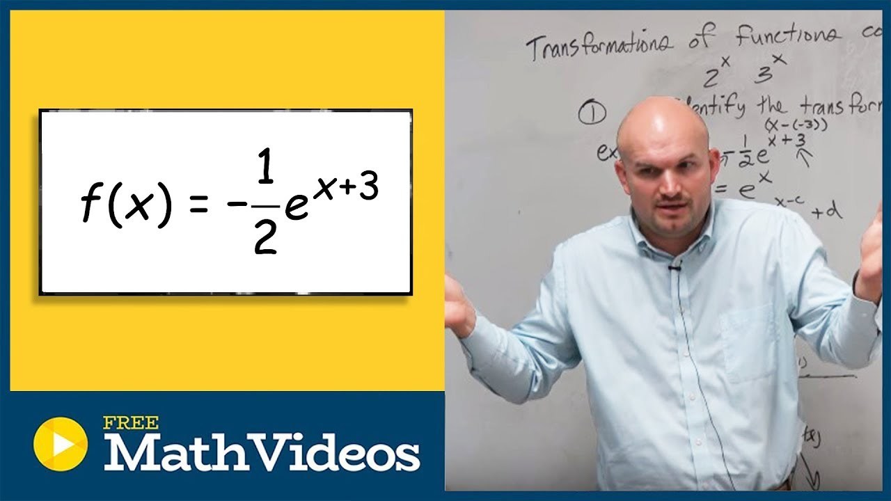 Label the transformations domain and range from exponential function ...