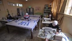 CLEAN : Virus: Syrian teachers turn to sewing masks after their school closed News Clip
