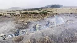 Ukrainian soldiers take part in a military exercise in Yorkshire training camp News Clip