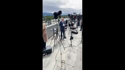 Inside the media centre for the Trump-Putin meeting News Clip