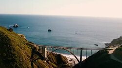 Bixby Bridge Aerial in Big Sur California Stock Footage