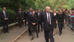 UK: Royal Family meet well-wishers at Balmoral after attending service in memory of Queen Elizabeth II at Crathie Kirk. News Clip