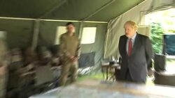 Boris Johnson chats with soldiers as he visits New Normandy Barracks in Aldershot News Clip