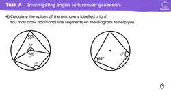 The opposite angles of a cyclic quadrilateral sum to 180° Instructional Video