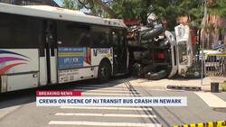 NJ Transit bus, PSE&G truck collision in Newark injures 14 News Clip