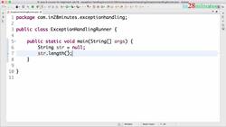 Java Programming for Complete Beginners - Java 16 - Step 02 - Basics of Exceptions - NullPointerException and StackTrace Instructional Video